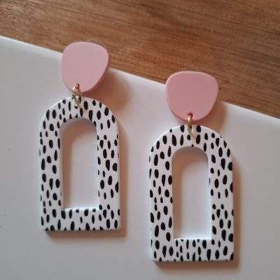 Pink Dalmation Oorbelle